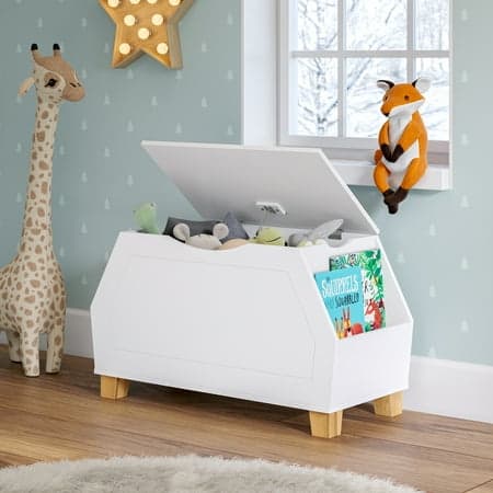 RiverRidge Home Kids Catch-All Toy Storage Box - White