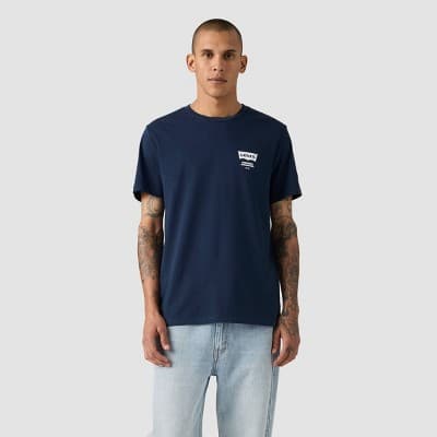 Levi's® Men's Standard Fit Short Sleeve Graphic Crewneck T-Shirt - Navy Blue S