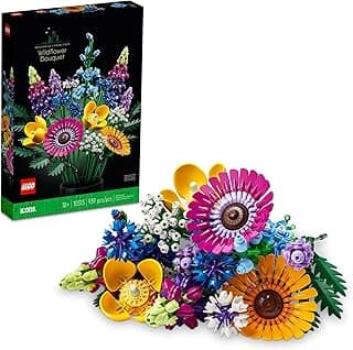 LEGO Botanicals Artificial Wildflower Bouquet - Fake Indoor Flowers Building Set for Home, Kitchen, Desk Decoration, Adults Ages 18+ - Gift for Birthdays - 10313