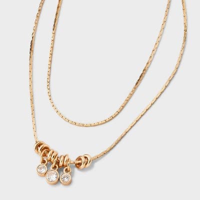 Slider Charms Multi-Strand Necklace - Wild Fable™ Gold