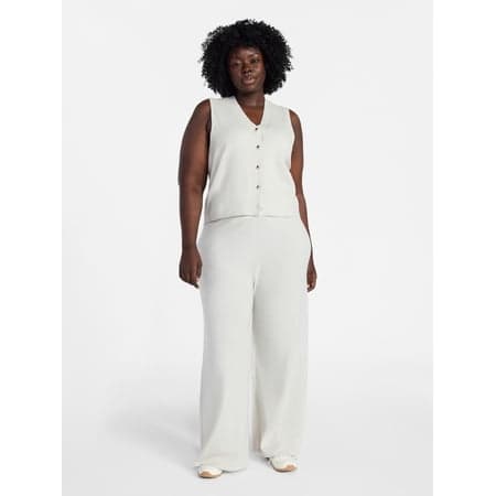 Terra & Sky Women's Plus Size Vest and Pants Outfit Set, 2-Piece, Sizes 0X-4X