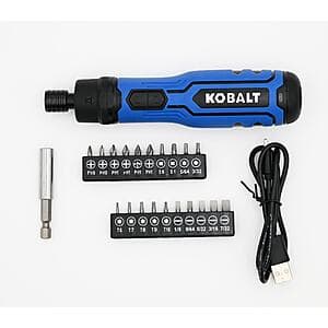 Cordless Screwdriver for $20: Kobalt 4V Max with Battery & USB Cable