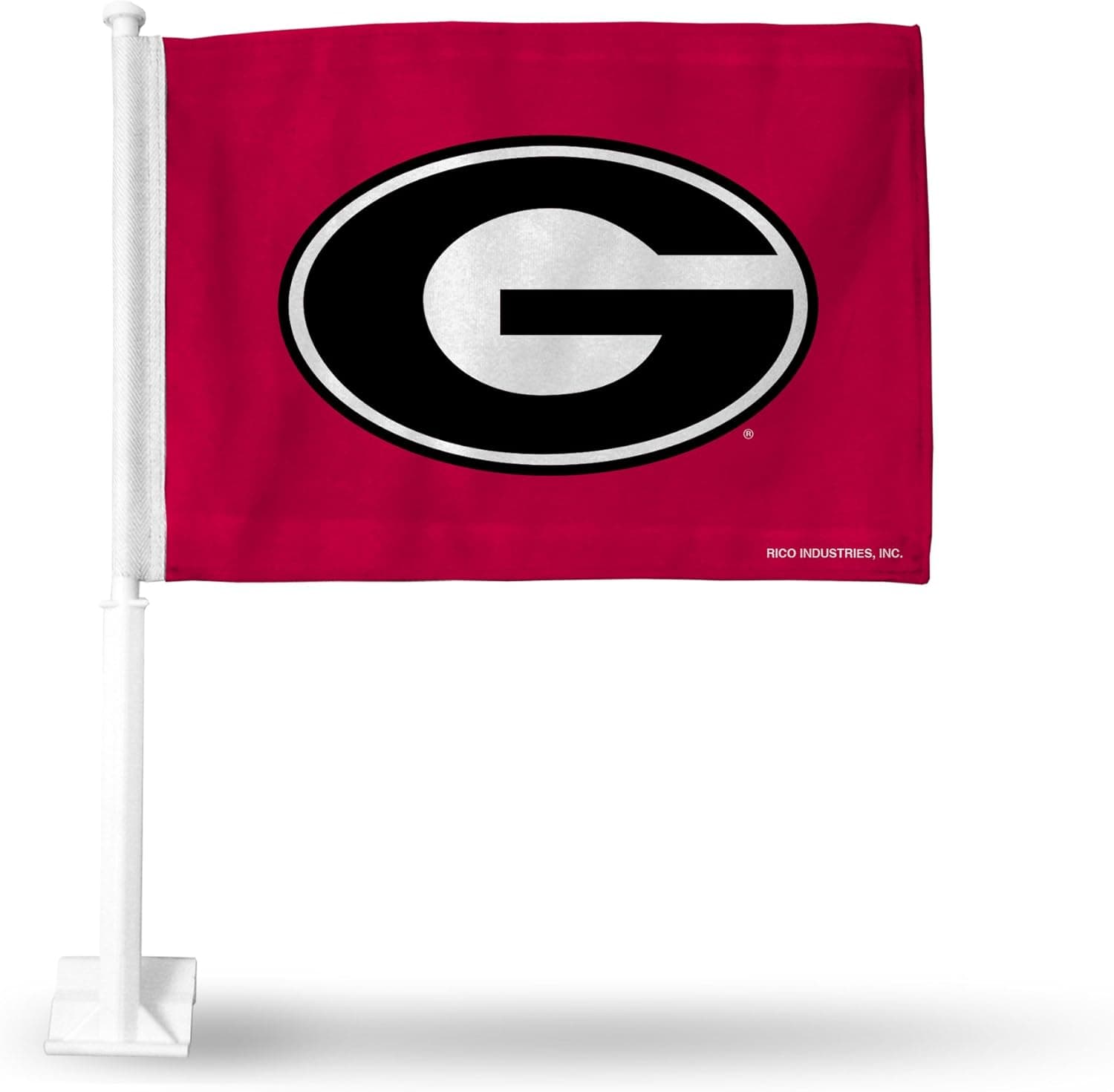 Rico Industries NCAA Georgia Bulldogs - Red G Car Flag with included Pole