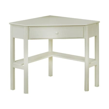 Porch & Den Lincoln Solid Wood/MDF Corner Computer Desk Off-White/ Ivory Painted