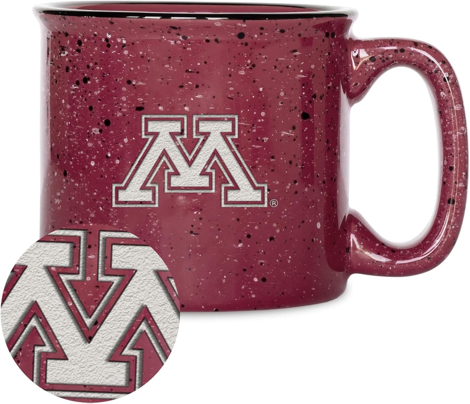 Rico Industries NCAA Minnesota Golden Gophers Speckle 12oz Laser Engraved Campfire Mug