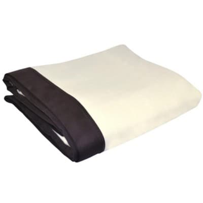 PiccoCasa Hampton Throw Microsuede Edging Blanket White 50"x65"