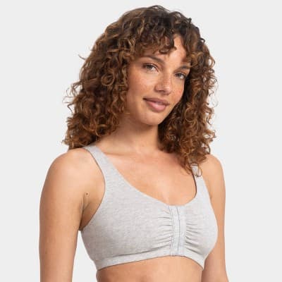 Fruit of the Loom Women's Unbelievably Soft Cotton Front-Close Bra - Gray XL