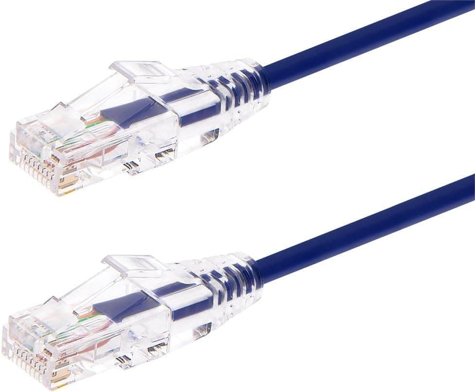 Monoprice Cat6 Ethernet Patch Cable - Snagless, Stranded, 550MHz, UTP, CMR Rated, 28AWG, 3 Feet, Purple - SlimRun Series