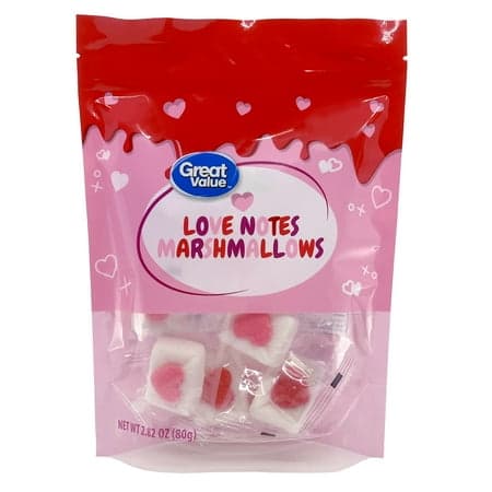 Great Value Red and Pink Love Notes Marshmallow Floaties, 2.82 oz