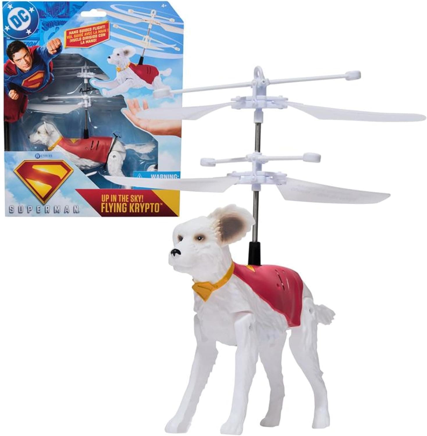 DC Comics, Superman Up in The Sky! Flying Krypto, RC Toys and Remote Control Toys for Kids, 7.5-Inch Hovering Superdog, for Ages 4 and Up