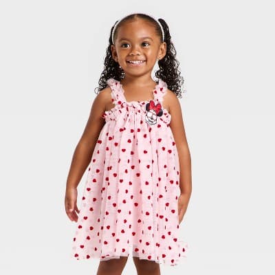Toddler Girls' Disney Minnie Mouse Tulle Dress - Light Pink 5T