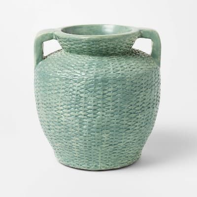 Large Woven Texture Ceramic Vase Blue - Threshold™ designed with Studio McGee