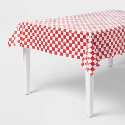 Red Checkered Print Table Cover - Spritz™