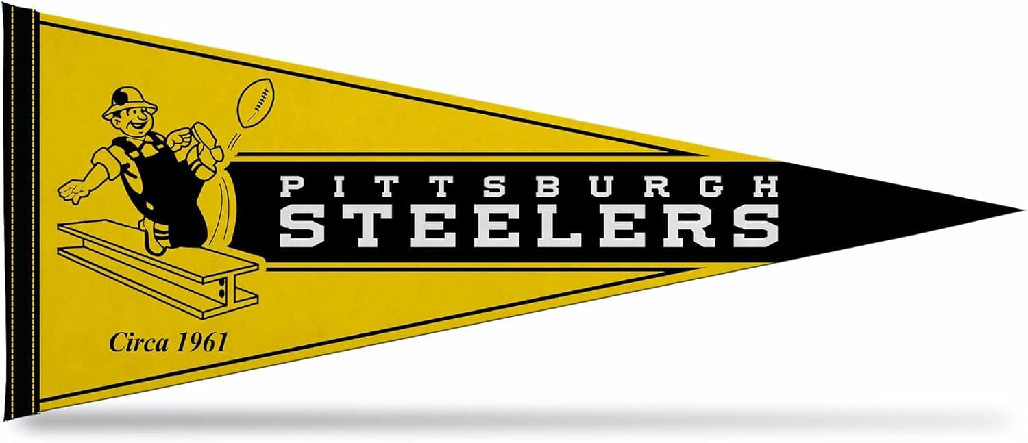 Rico Industries NFL Steelers Retro Felt Wall Pennant