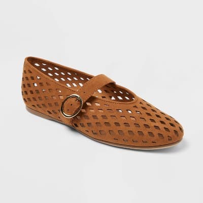 Women’s Sia Flats with Memory Foam Insole - Universal Thread™ Cognac 8