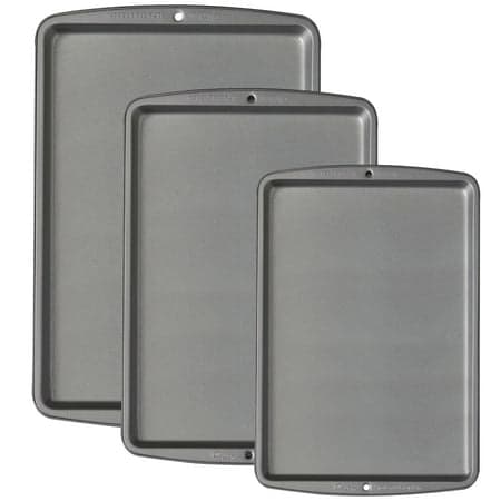 Wilton Premium Non-Stick Cookie Sheet Pan Bakeware Set 3-Piece, Packaging May Vary
