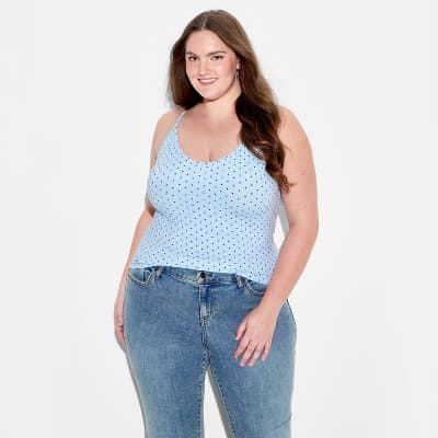 Women's ButterBliss Cami - Wild Fable™ Light Blue Polka Dots XXL