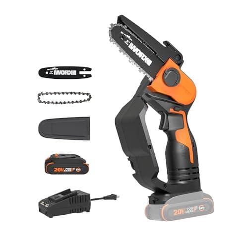 Compact Worx 20V Cordless Chainsaw with Battery and Charger