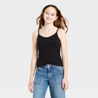 Girls' Super Soft Tank Top - art class™ Black XXL