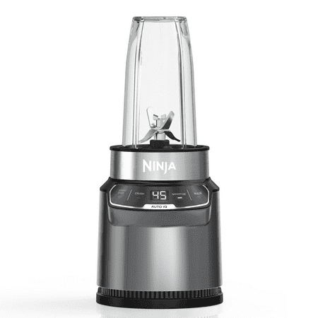 Ninja Nutri Pro Compact Personal Blender, Auto-iQ Technology, 1000 W, Smoothies, Crush, with 18 oz and 24 oz To-Go Cups & Spout Lids, Stone Silver, BN400