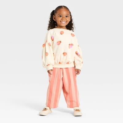 Toddler Girls' Lady Bug Pullover Sweater and Pull-On Pants Set - Cat & Jack™ Pink 3T