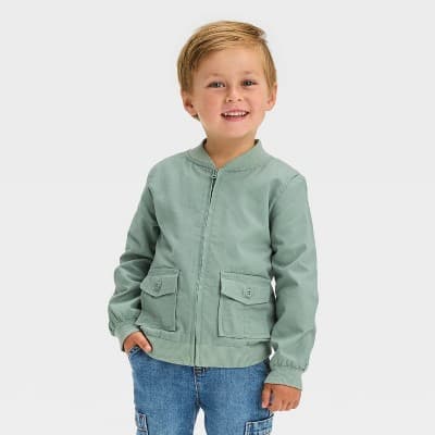 OshKosh B'gosh Toddler Boys' Bomber Jacket - Olive Green 12M