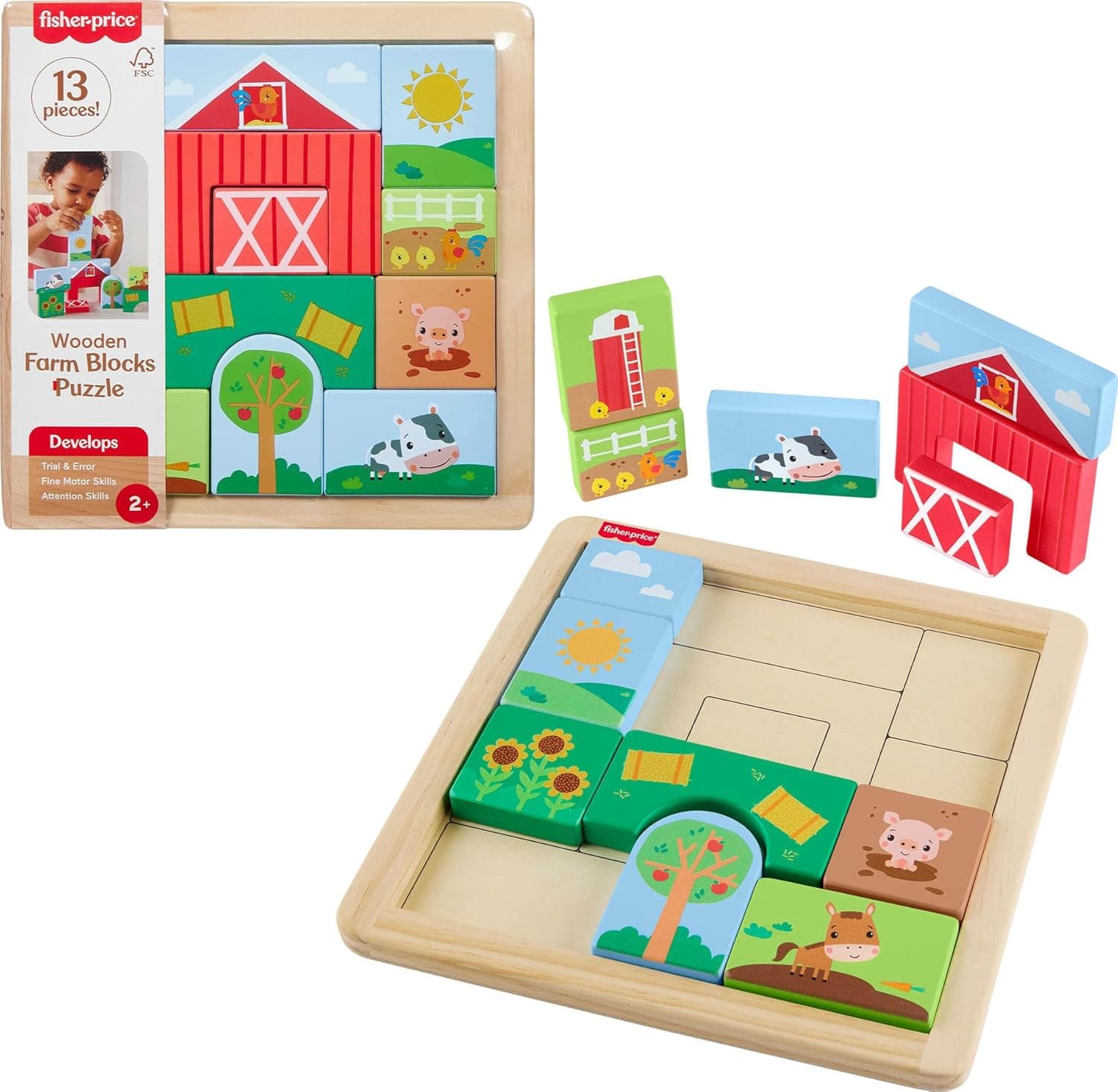 Explore Farmyard Fun with Fisher-Price Wooden Blocks