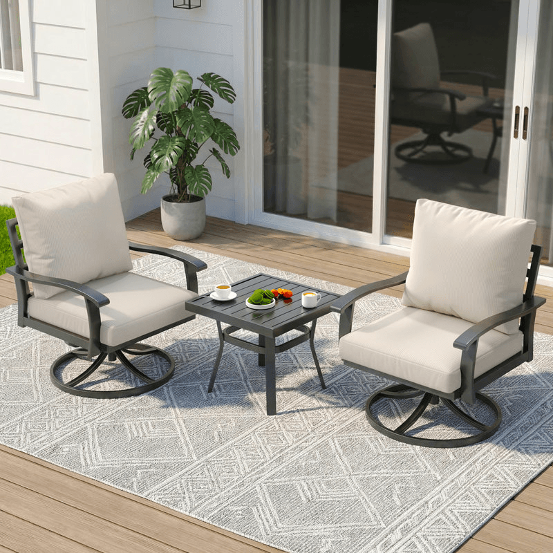 3-Piece Cushioned Swivel Rocker Set for $315