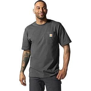 Carhartt Men's K87 Pocket T-Shirt (Carbon Heather) for $13.70