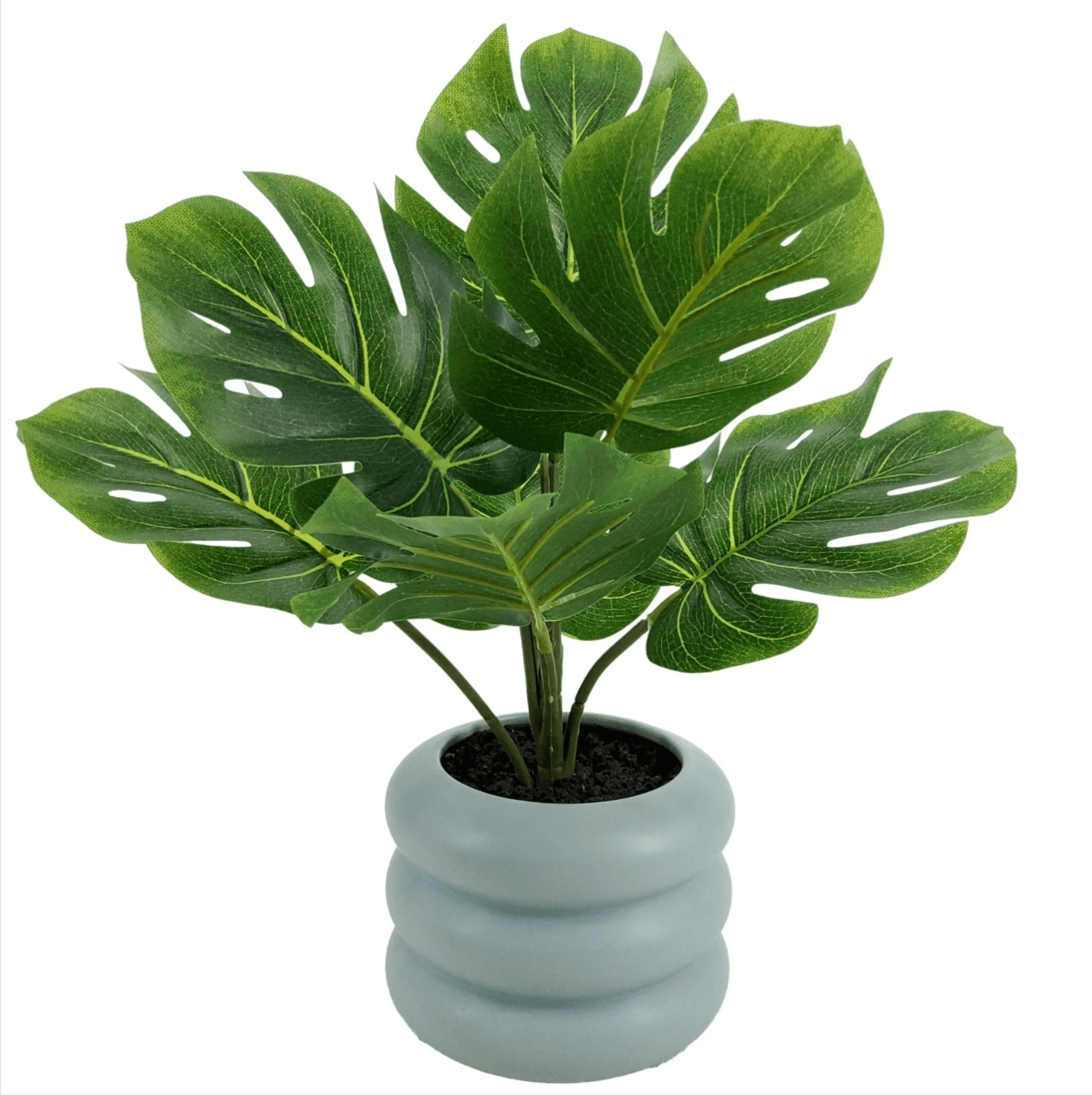 Mainstays 13.5'' Indoor Artificial Monstera w/ Bubble Vase Walmart