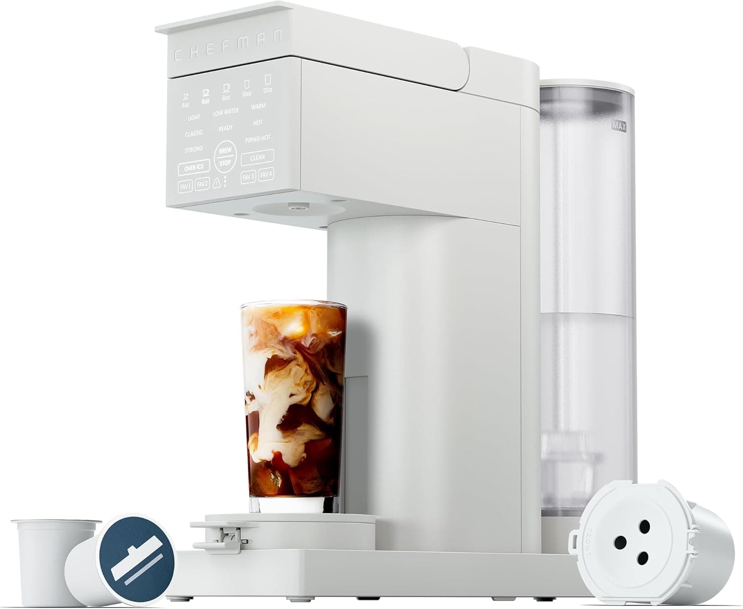 Chefman Caffeinator Single Serve Coffee Maker: Brew K-Cups or Grounds