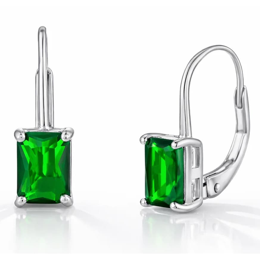 77% Off Created Emerald 925 Silver Earrings by Donatello Gian