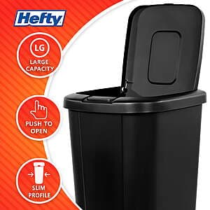 Hefty Touch-Lid Trash Can in Multiple Colors