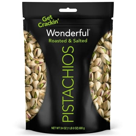 Wonderful Pistachios In-Shell Roasted & Salted Nuts, 24 Ounce Bag