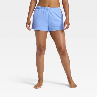 Women's PeachySoft French Terry Fleece Lounge Shorts - Wild Fable™ Blue XXS