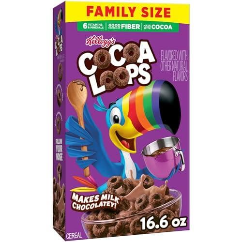 Kellogg's Family Size Cocoa Loops Breakfast Cereal (16.6oz) Amazon