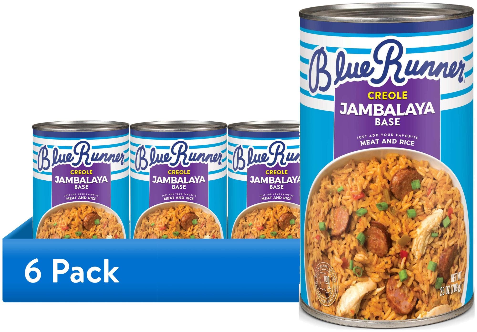 Enjoy 52% off 6-Pack 25oz Blue Runner Foods Creole Jambalaya Base at Walmart