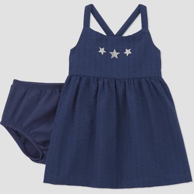 Carter's Just One You® Baby Girls' Star 4th of July Dress - Navy Blue 12M