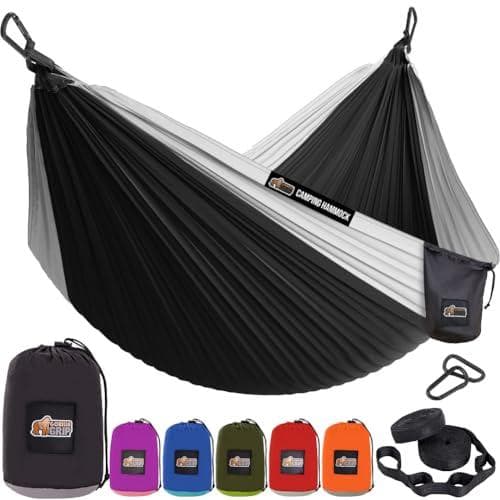 GORILLA GRIP 9' x 4.5' Camping Hammock with Tree Straps Amazon