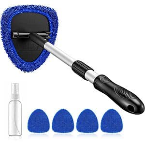 Extendable Windshield Cleaner with Microfiber Pads - Blue