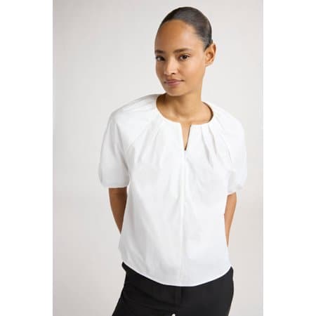 Scoop Women's Cotton Poplin Pleated Zip Front Top, Sizes XS-XL