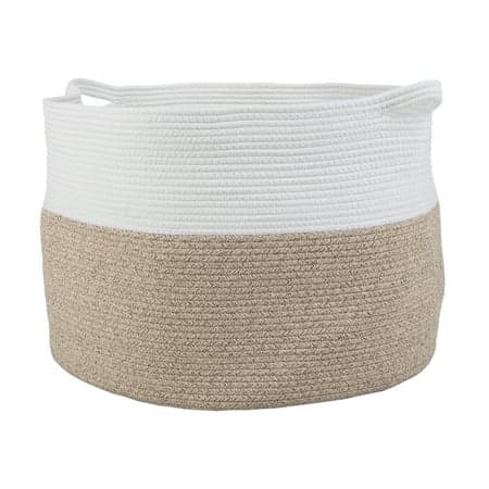 Home-Complete Extra-Large Rope Basket for Laundry, Blankets, and Toys, Natural