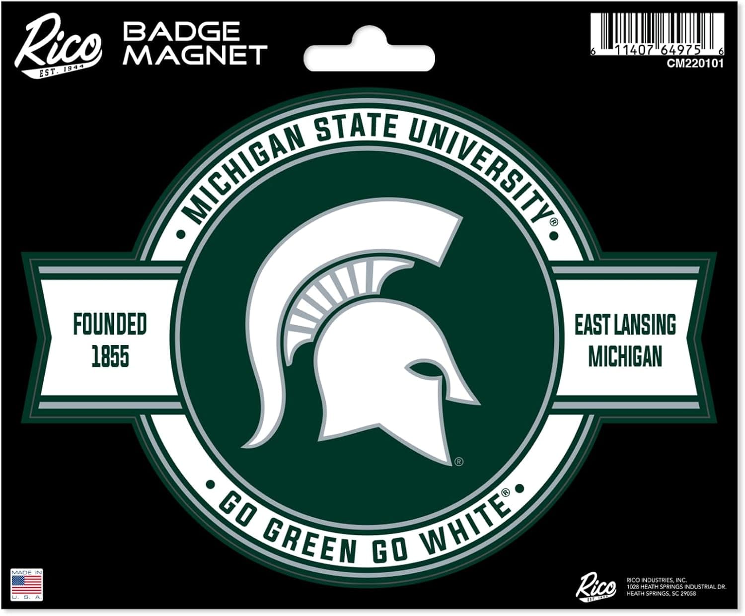 NCAA Michigan State Spartans Badge Magnet - for Car or Fridge
