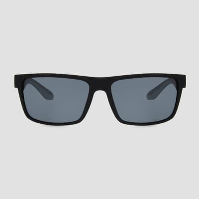 Men's Surfer Shade Rubberized Sunglasses Polarized Lenses - All In Motion™ Black: Scratch-Resistant, UV Protection