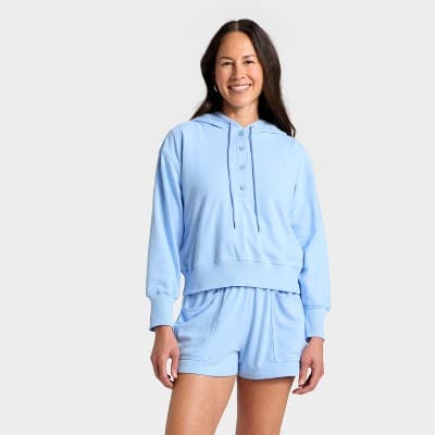 Women's Hooded Sweatshirt - Universal Thread™ Light Blue M
