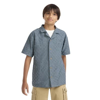 Levi's® Boys' Short Sleeve Knit Button-Down Top - Gray L