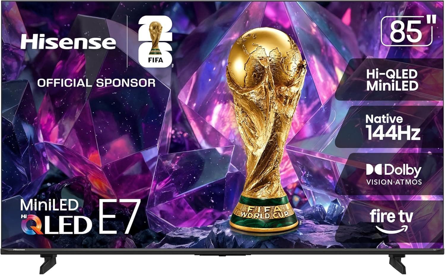 Hisense 85" E7 4K UHD 144Hz Hi-QLED Mini-LED Smart Fire TV (2026) Amazon