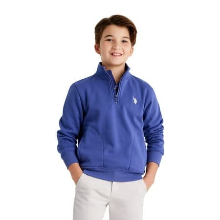 U.S. Polo Assn. Boys Fleece Quarter Zip, Sizes 4-18
