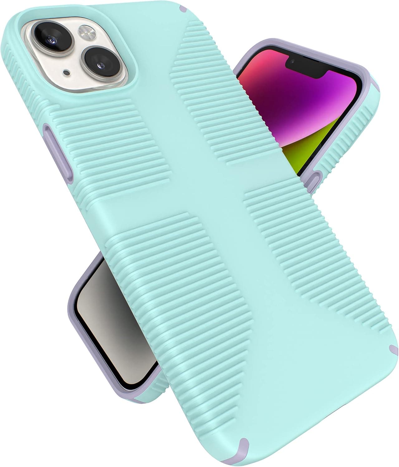 Speck iPhone 15/14 Plus Slim Protective Case - Pale Cyan/Lilac