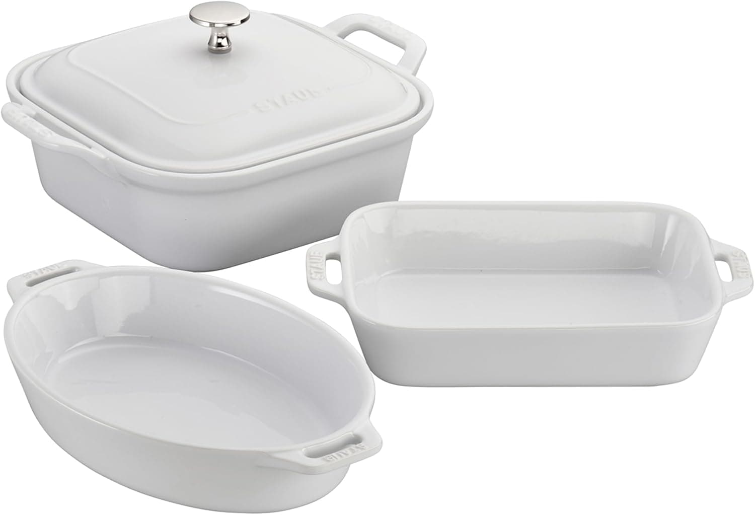 Staub Ceramic Bakeware Set: Casserole, Brownie Pan, and More